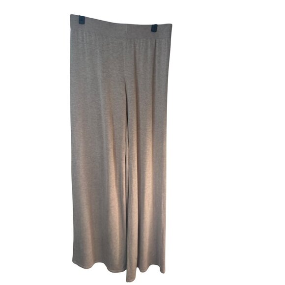2/$30 ZARA Large Taupe Elastic Waist Wide Leg Silk Cotton Pants - Picture 9 of 14